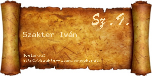 Szakter Iván névjegykártya