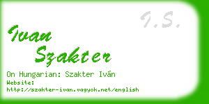 ivan szakter business card